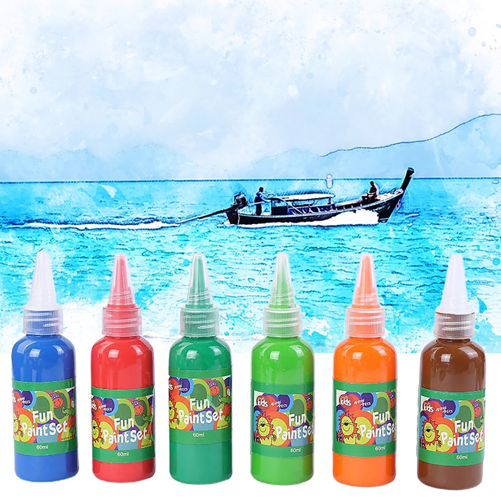 Bộ Màu Nước 60ml DIY Dễ Lau Chùi Dùng Hàng Ngày Cho Trẻ Em