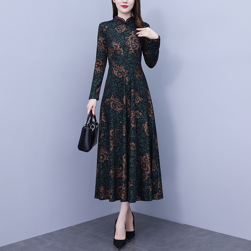 Đầm chiffon Dáng Dài Rộng in Họa Tiết Hoa Phong Cách Dân Tộc Cổ Điển Thời Trang Mùa Thu 2023 Mới Chất Lượng Cao Dành Cho Bạn Nữ