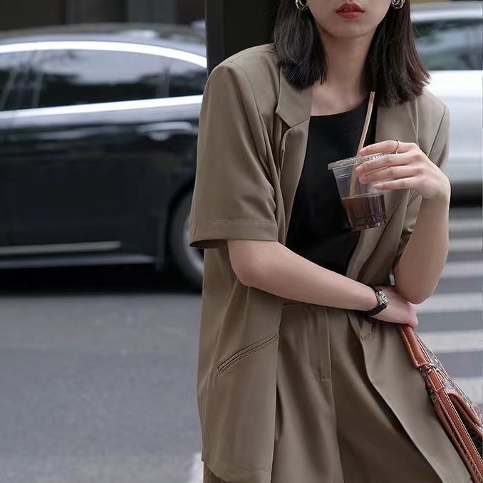 Áo Khoác Vest Tay Ngắn Phong Cách Hàn Quốc Thời Trang Mùa Hè 2023 Cho Nữ