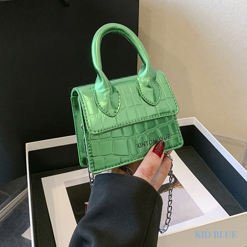 Túi Xách Dây Xích Họa Tiết Da Cá Sấu Dập Nổi Thời Trang Mùa