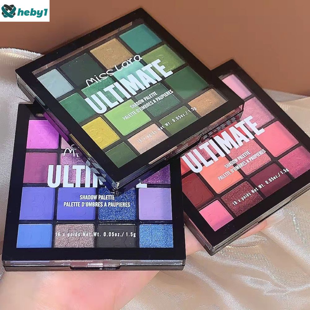 Miss Lara Bảng Phấn Mắt Acrylic 16 Màu Ngọc Trai Mờ Phấn Mắt Trang Điểm Màu Khói Phấn Mắt Màu Xanh Hồng Sáng Bóng Phấn Mắt Trang Điểm Mắt Nữ Comestic heby1
