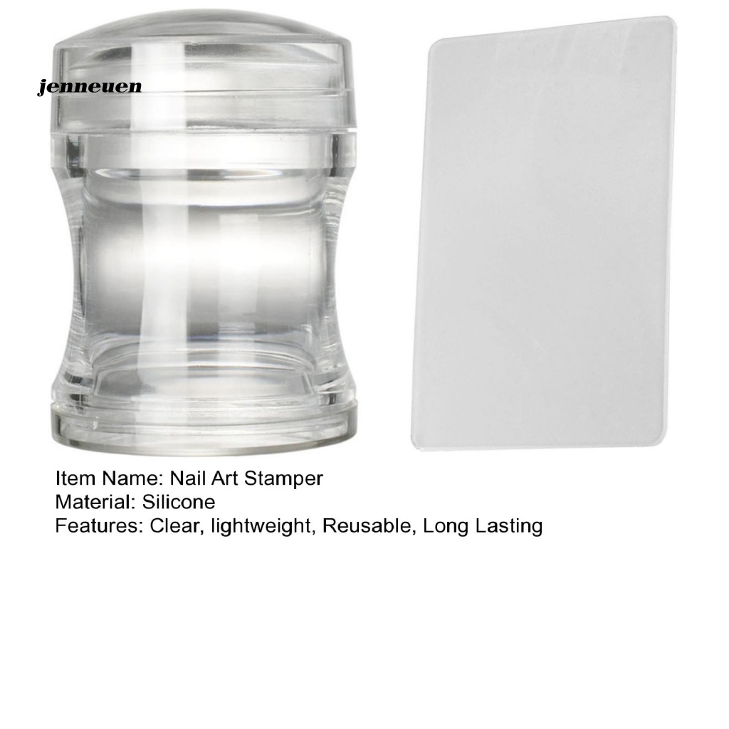 Dụng Cụ Đóng Dấu Trang Trí Móng Tay Bằng Silicon Trong Suốt Đầu Đơn Tiện Dụng