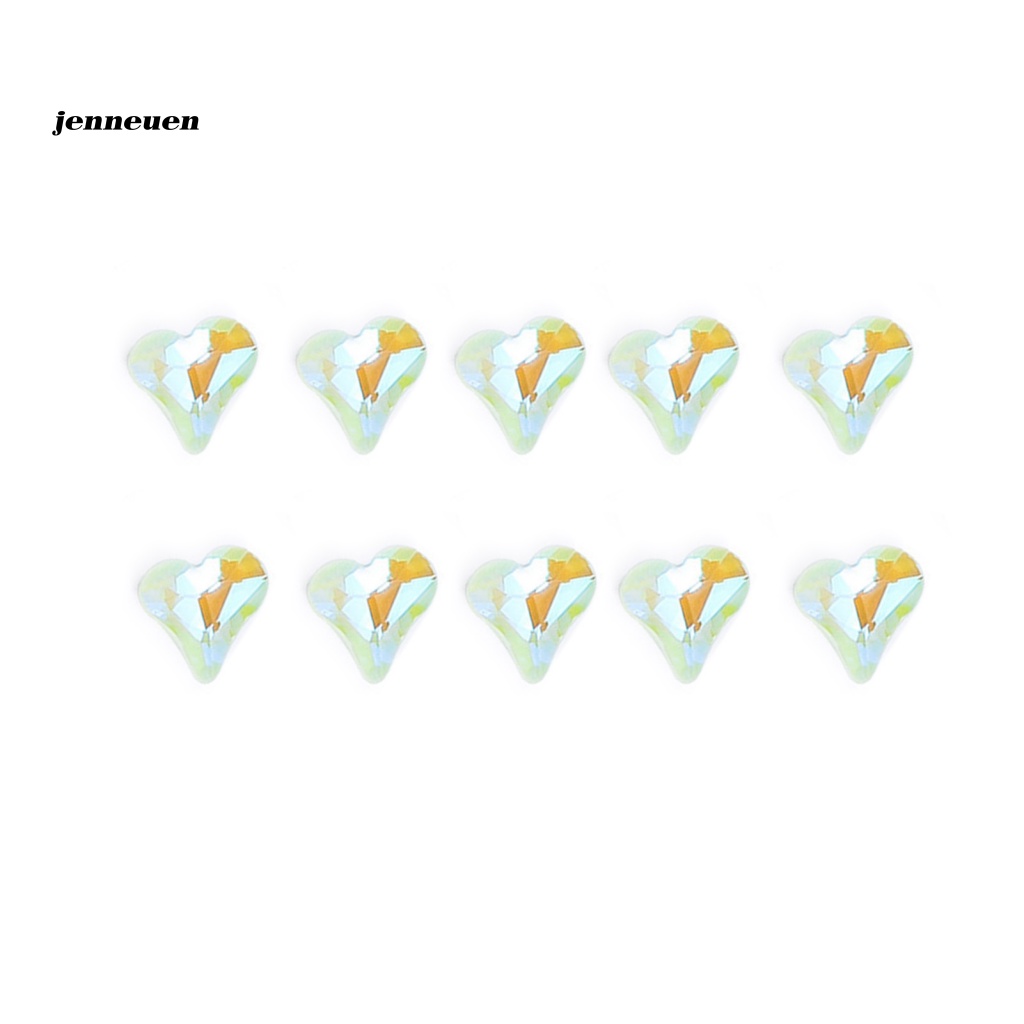 Set 10 Phụ Kiện Trang Trí Móng Tay Mini Màu Kẹo Họa Tiết Trái Tim