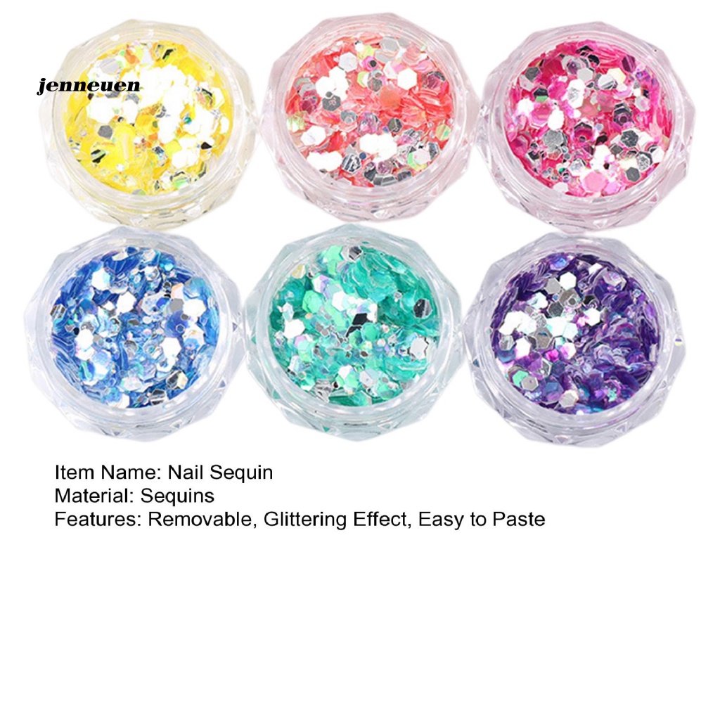 Set 6 Hộp Phụ Kiện Trang Trí Móng Tay Nghệ Thuật Màu Macaron Xinh Xắn