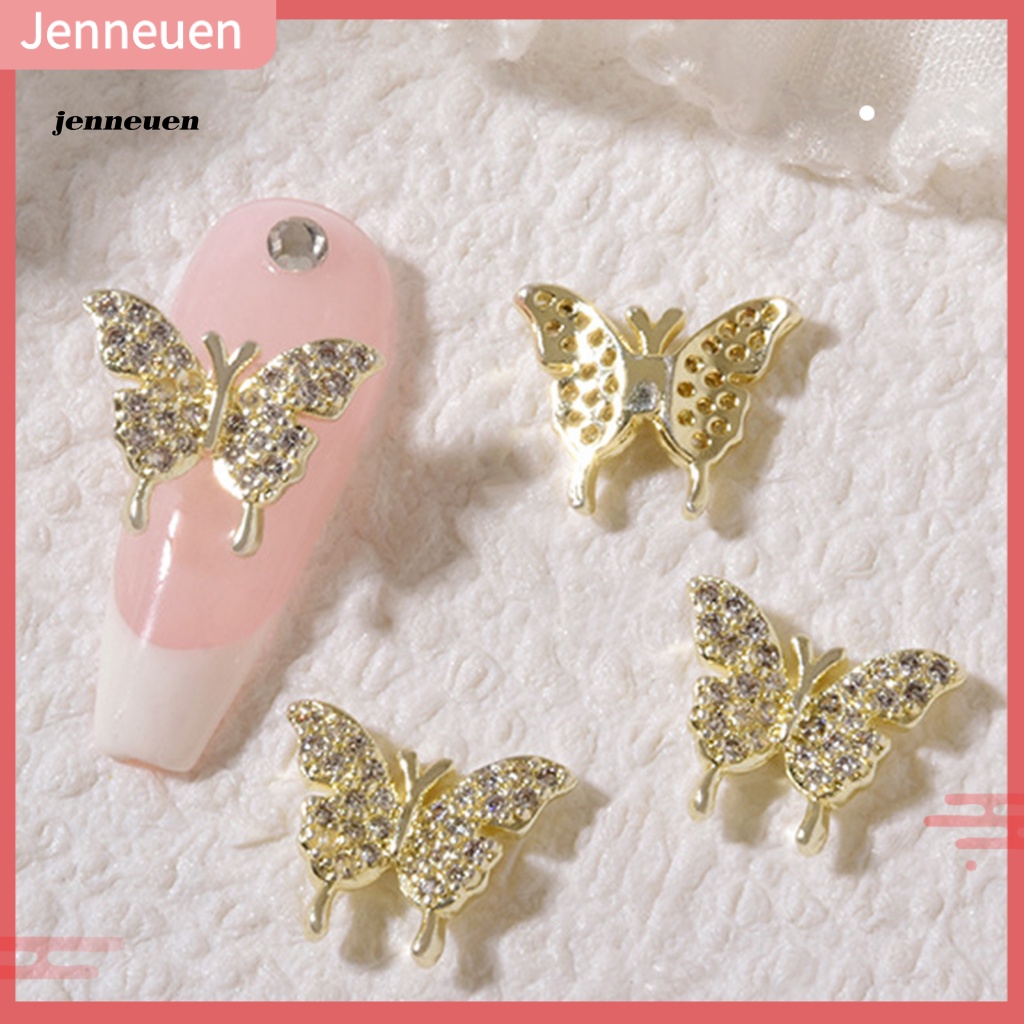 Phụ Kiện Trang Trí Móng Tay Nghệ Thuật Hình Bướm Đính Đá Zircon Không Phai Màu