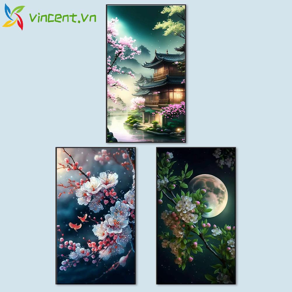 Tranh Đính Đá Kim Cương Toàn Bộ 5D DIY Hình Vẽ Cành Cây