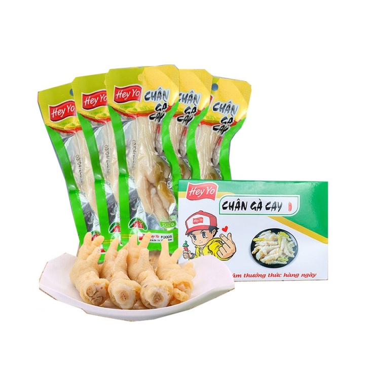 Chân gà cay Hey Yo sả ớt 80g đồ ăn vặt Việt Nam đảm bảo ATVSTP