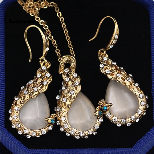 Set Vòng cổ + Bông Tai ĐíNh NgọC MắT MèO Giả ThờI Trang Cho Nữ