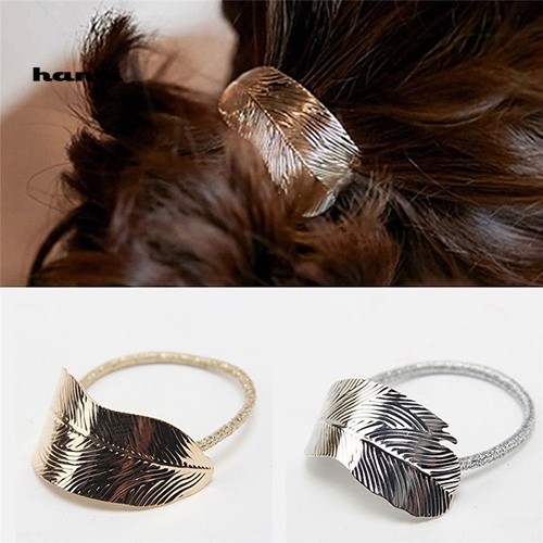 Set 2 Dây Cột Tóc Co Giãn Hình Chiếc Lá Thời Trang Cho Nữ Giá Đỡ