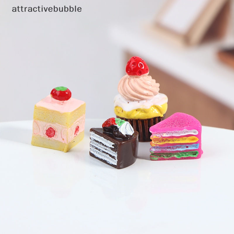 Set 5 Bánh Kem Dâu Tây Tỉ Lệ 1: 12 Trang Trí Nhà Búp Bê