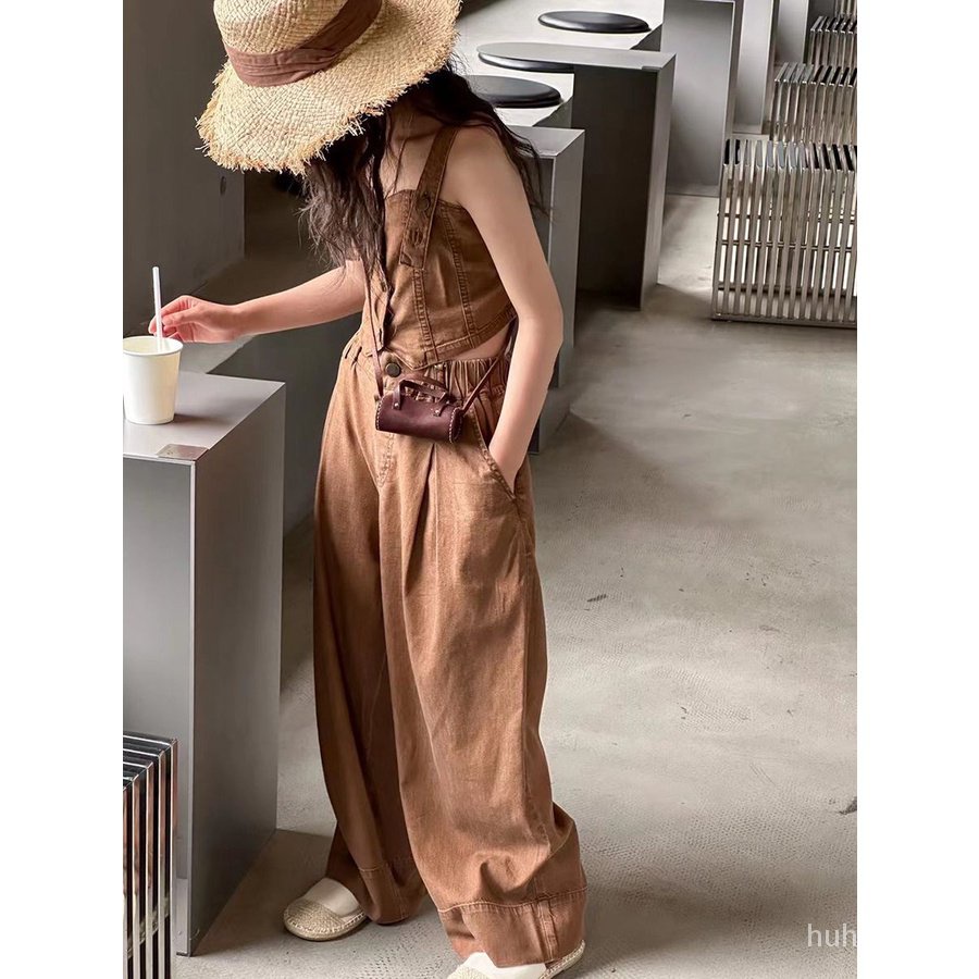 Bộ Áo Denim Hai Dây + Quần Dài Ống Đứng Phong Cách Hàn Quốc 2023 Cho Bé Gáihuhu01.vnhuhu01.vnhuhu01.vn