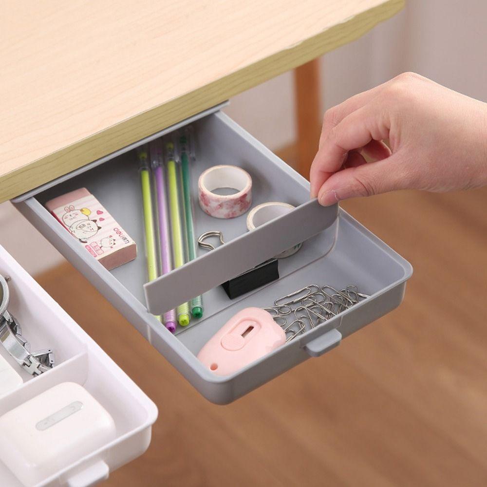 Hộp Ngăn Kéo Nhỏ Tự Dính Không Cần Khoan Lỗ Đơn Giản Bằng Nhựa hchc Dưới Bàn