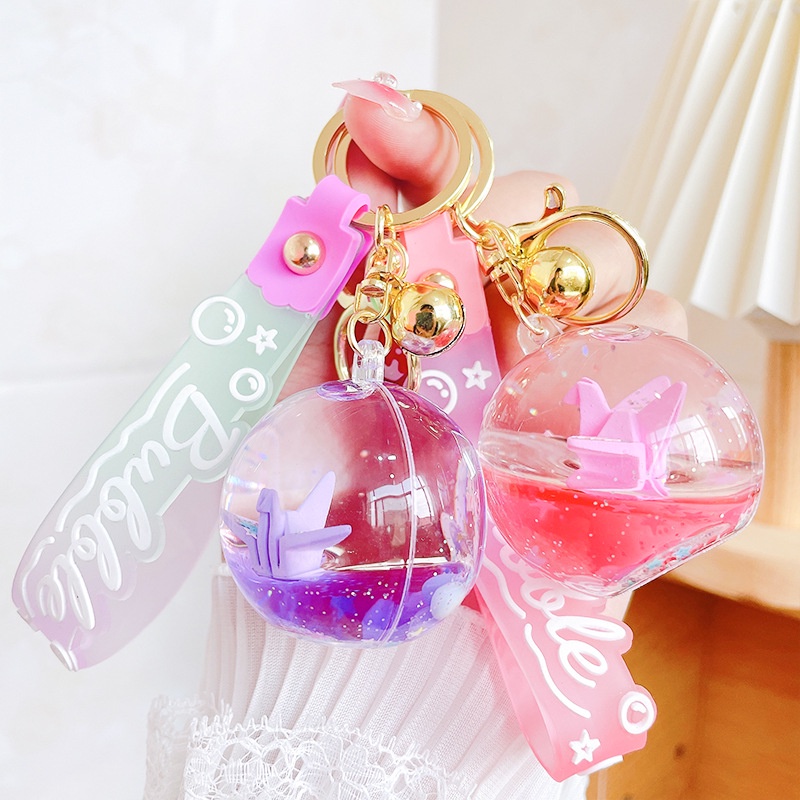 Móc Khóa Kim Tuyến Dầu Hình Chim Hạc Đơn Giản Sáng Tạo Độc Đáo