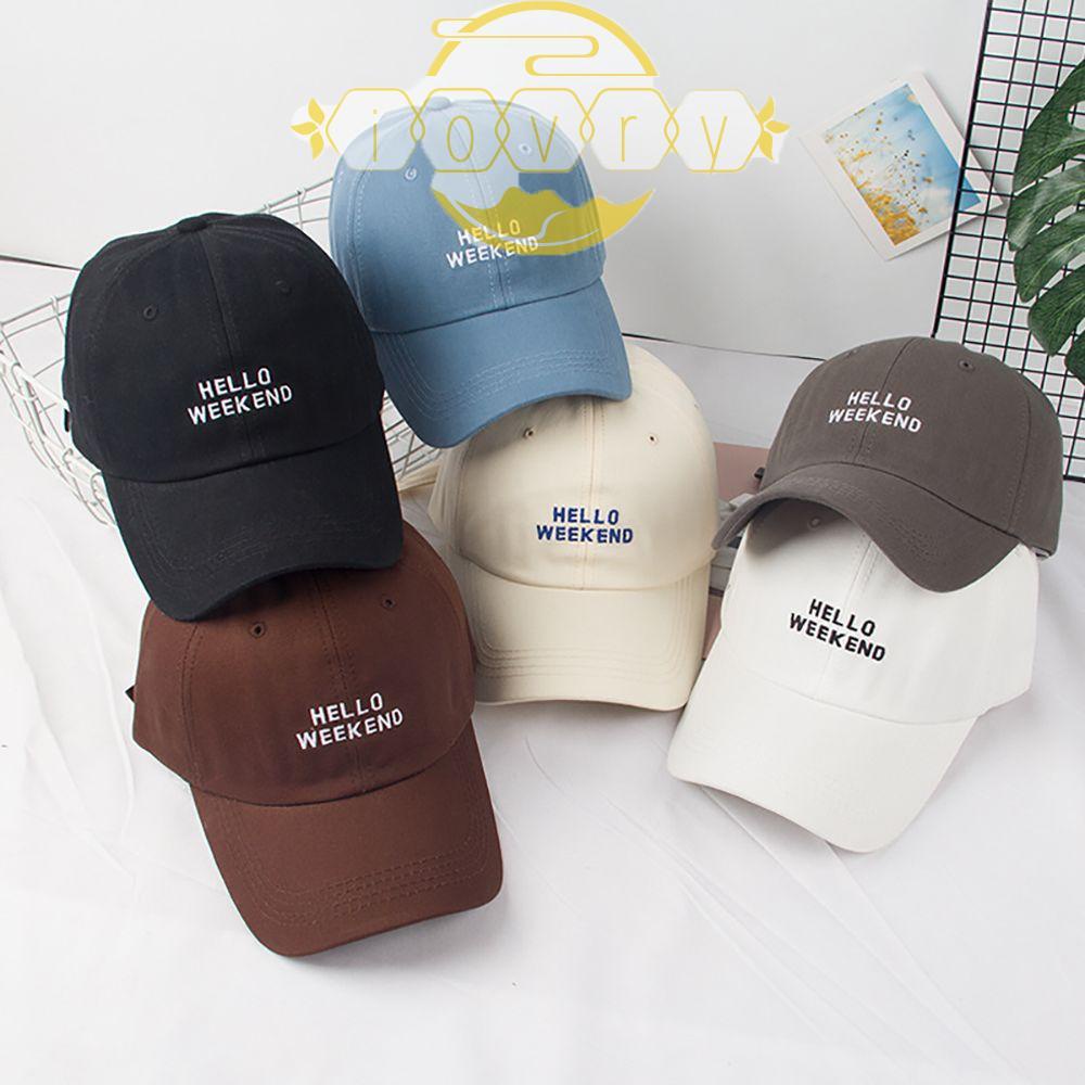 Mũ Lưỡi Trai Thêu Chữ Hello Weekend Chất Liệu Cotton Có Thể Điều Chỉnh Kích Thước