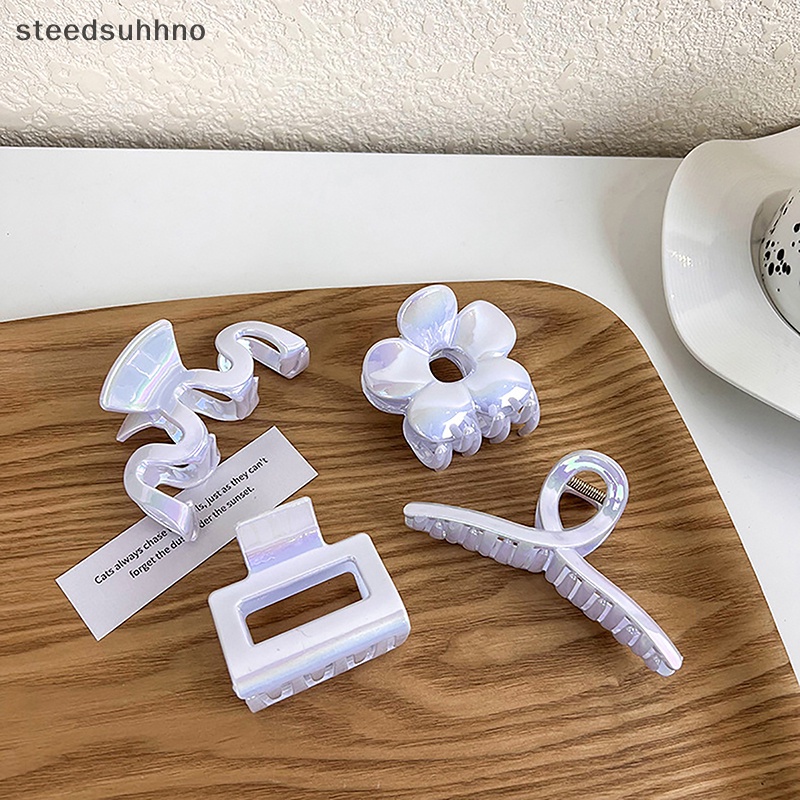 Steedsu Kẹp Tóc Acrylic Hình Hoa Cá Mập Màu Sắc Ma Thuật Mùa Hè Hàn Quốc hhno
