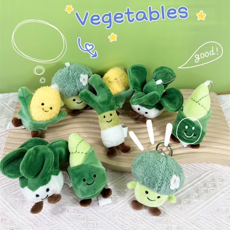 Móc Khóa Hình Rau Củ Quả Bằng Tre Sáng Tạo