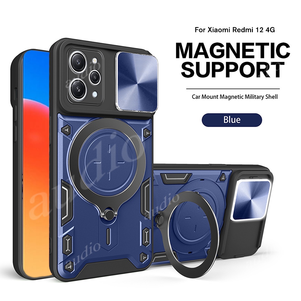 Ốp Điện Thoại Cứng Có Nhẫn Đỡ Cho Xiaomi Redmi 12 4G Redmi12 2023 Redmi12 4G