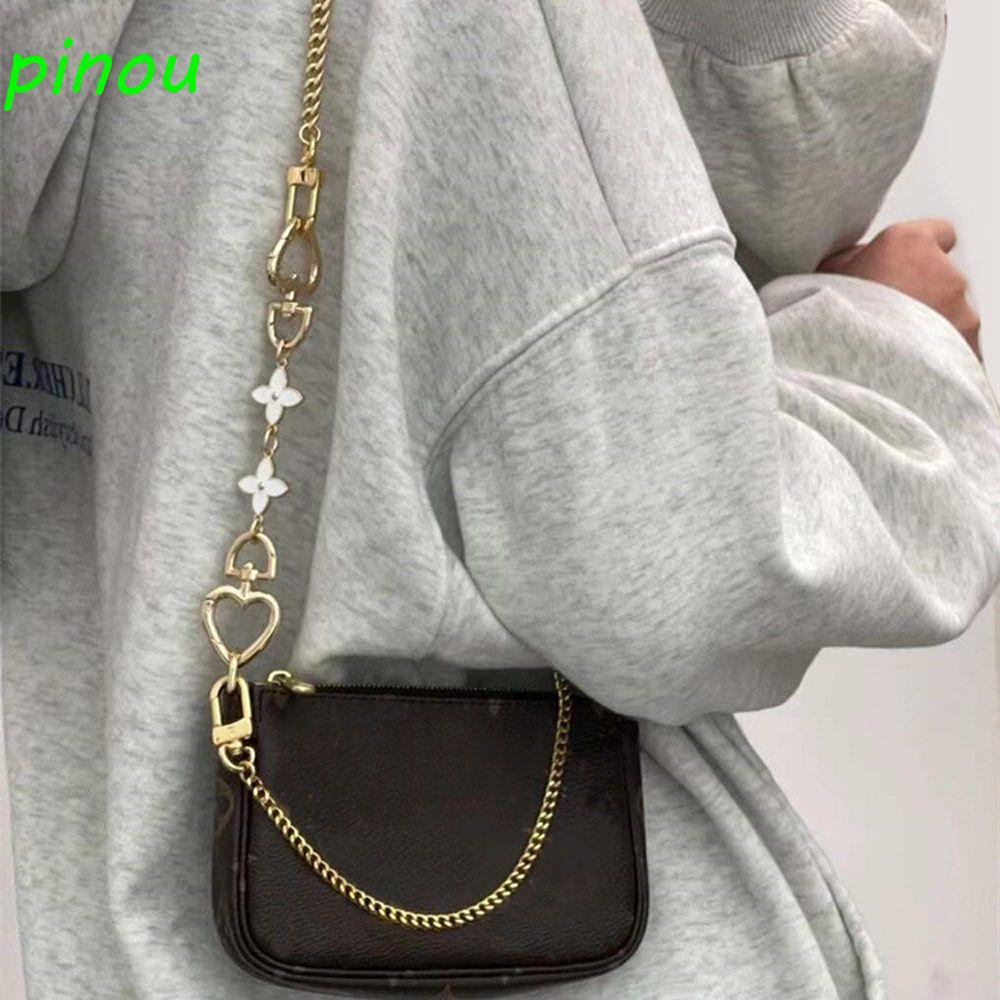 Dây Xích Nối Dài Túi Xách Họa Tiết Cỏ Bốn Lá Phong Cách Vintage Thanh Lịch
