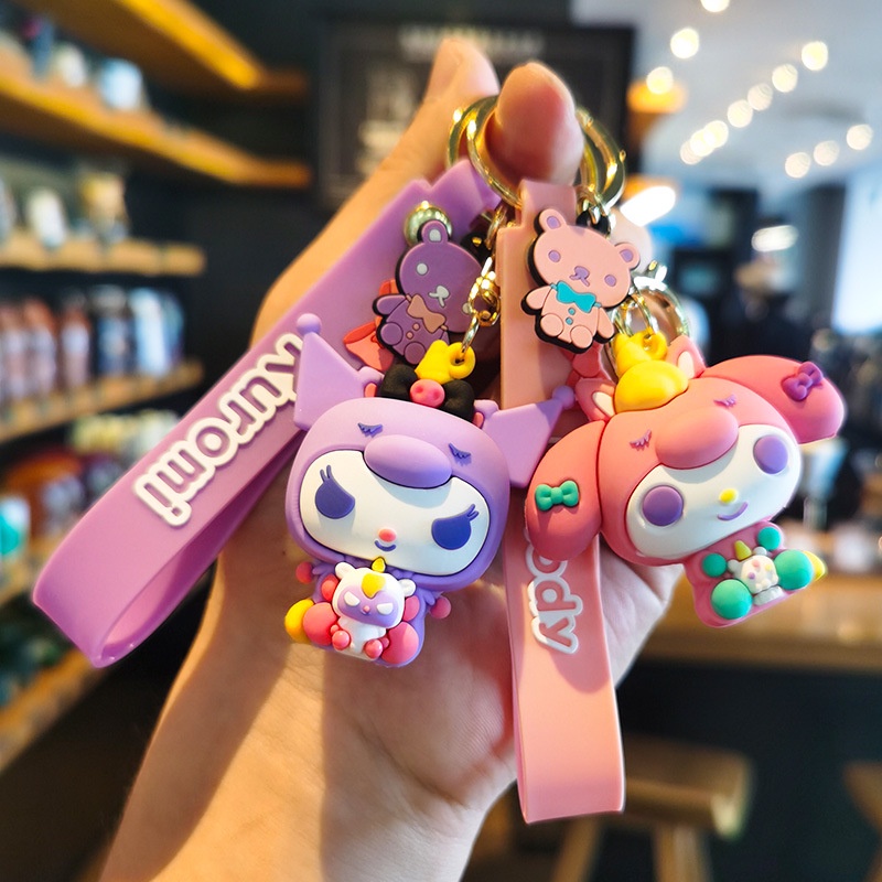 Móc Khóa Silicon Hình Búp Bê Kuromi Melody Dễ Thương