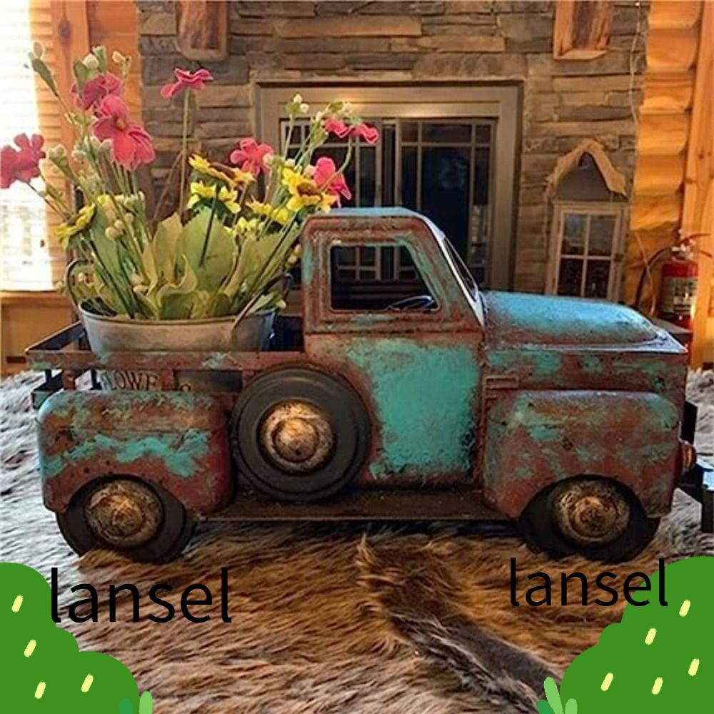LANSEL Chậu Hoa Hình Xe Tải Bằng Nhựa Resin Phong Cách Cổ Điển Trang Trí Sân Vườn