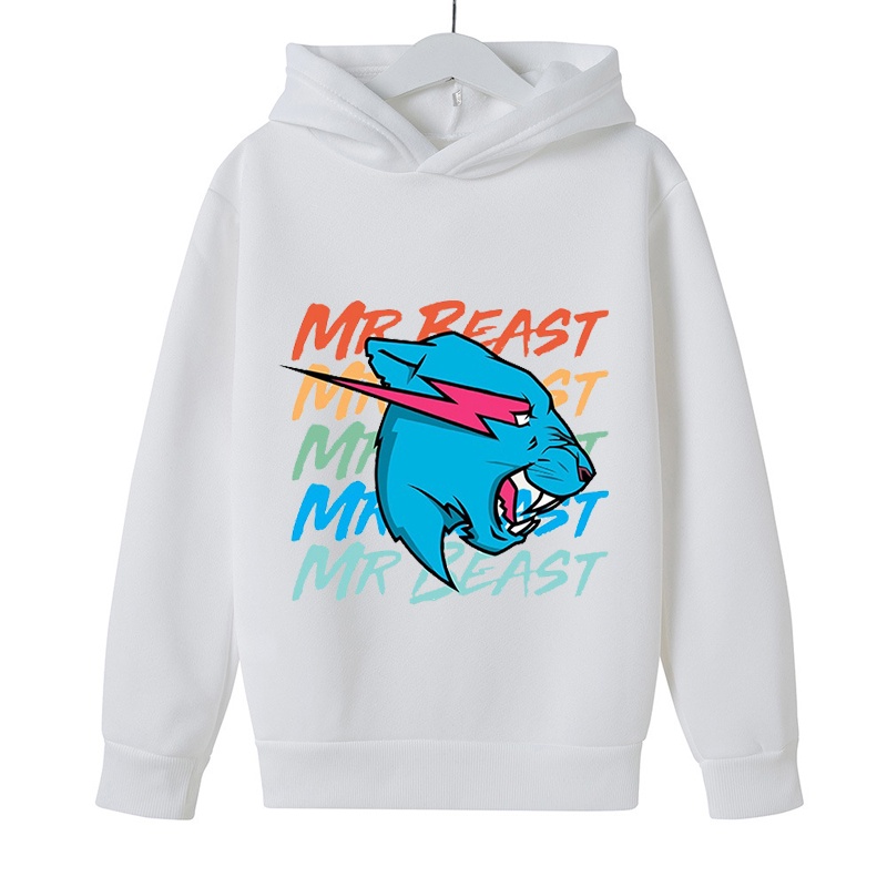 Áo Hoodie Tay Dài In Hình Mr Beast Dễ Thương Cho Bé 3-15 Tuổi