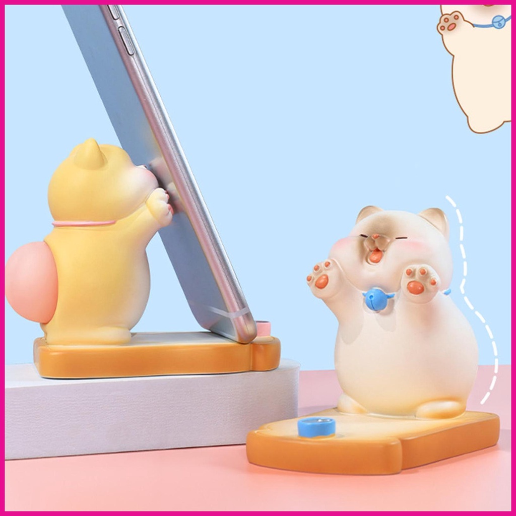 Giá Đỡ Điện Thoại Bằng Nhựa Resin Hình Mèo Hoạt Hình Dễ Thương