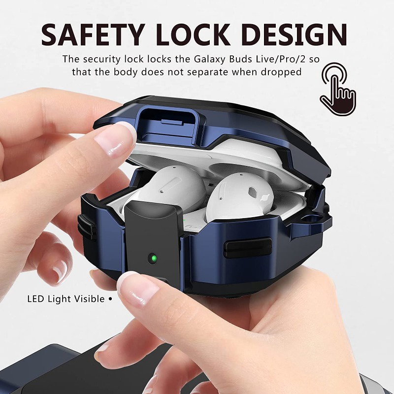 Ốp lưng earbuds cho samsung galaxy buds 2 live pro cover phụ kiện tai nghe tpu pc sang trọng vỏ cho buds pro case có keych g1o0 yr