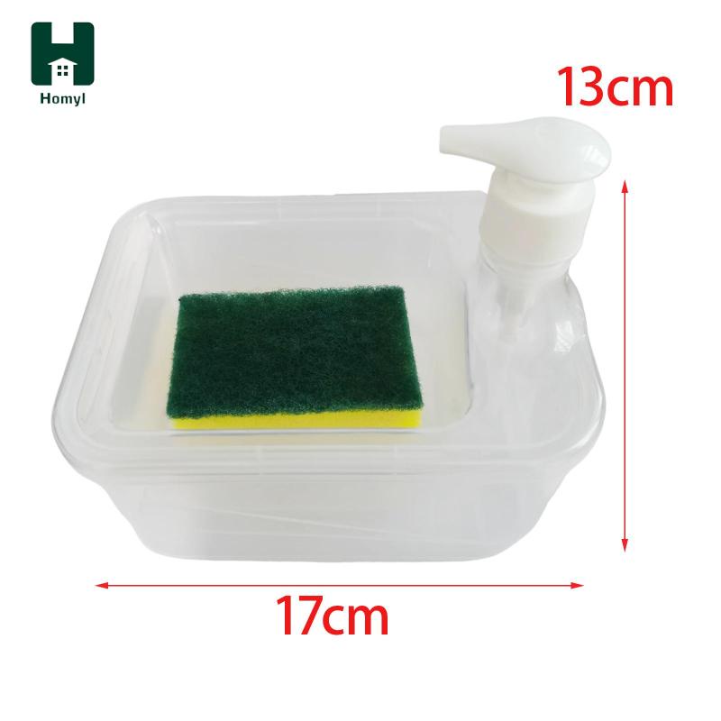 Homyl Bình đựng xà phòng dạng lỏng Homyl 1000ml kèm giá đỡ hình chữ nhật tiện dụng cho phòng tắm