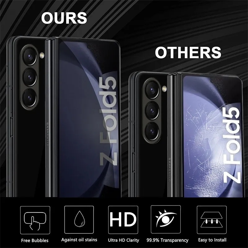 2In1 Privacy Tempered Glass for Samsung Galaxy Z Fold 5 5G fold5 zfold5 Screen Protector Protective Film （Anti Spy Glass / clear glass）