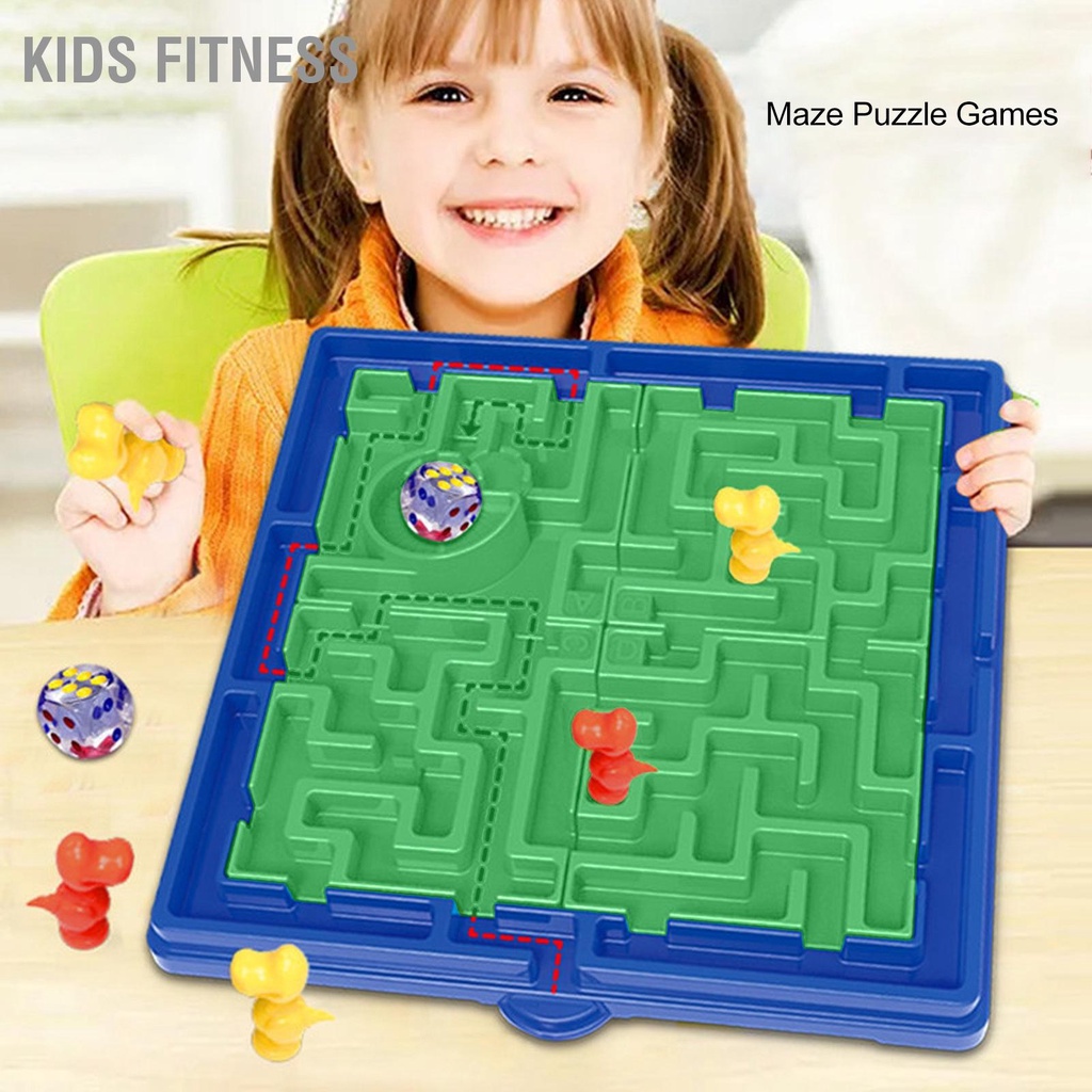 KidsFitness Trẻ Em Mê Cung Trò Chơi Xếp Hình 60 Cấp Độ 4 Chế Giáo Dục Tương Tác Đầu Học Màu Sắc Tươi Sáng Đồ Trên 3 Tuổi