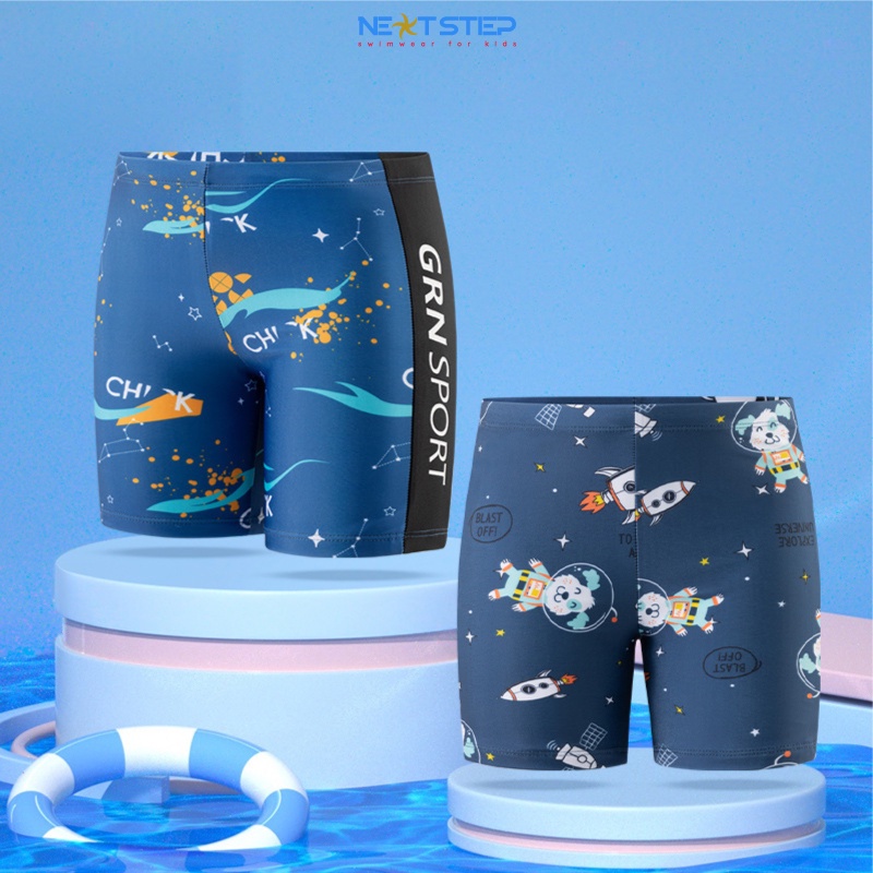 Quần bơi bé trai, chất vải mềm mại, co giãn họa tiết hoạt hình phù hợp cho bé từ 17kg đến 40kg