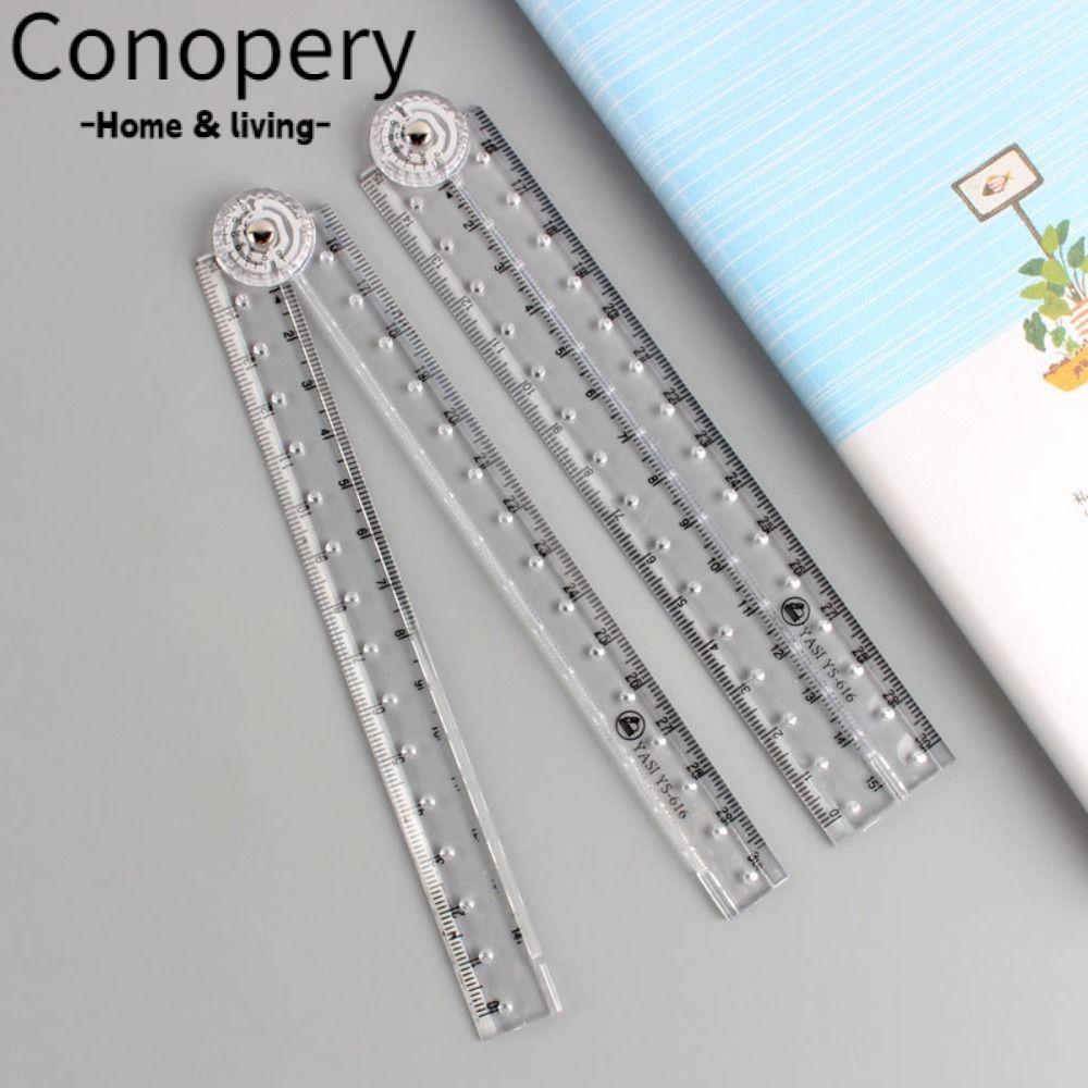 Conopery Set 5 Thước Kẻ Thẳng Đa Năng Trong Suốt 30cm Bằng Acrylic