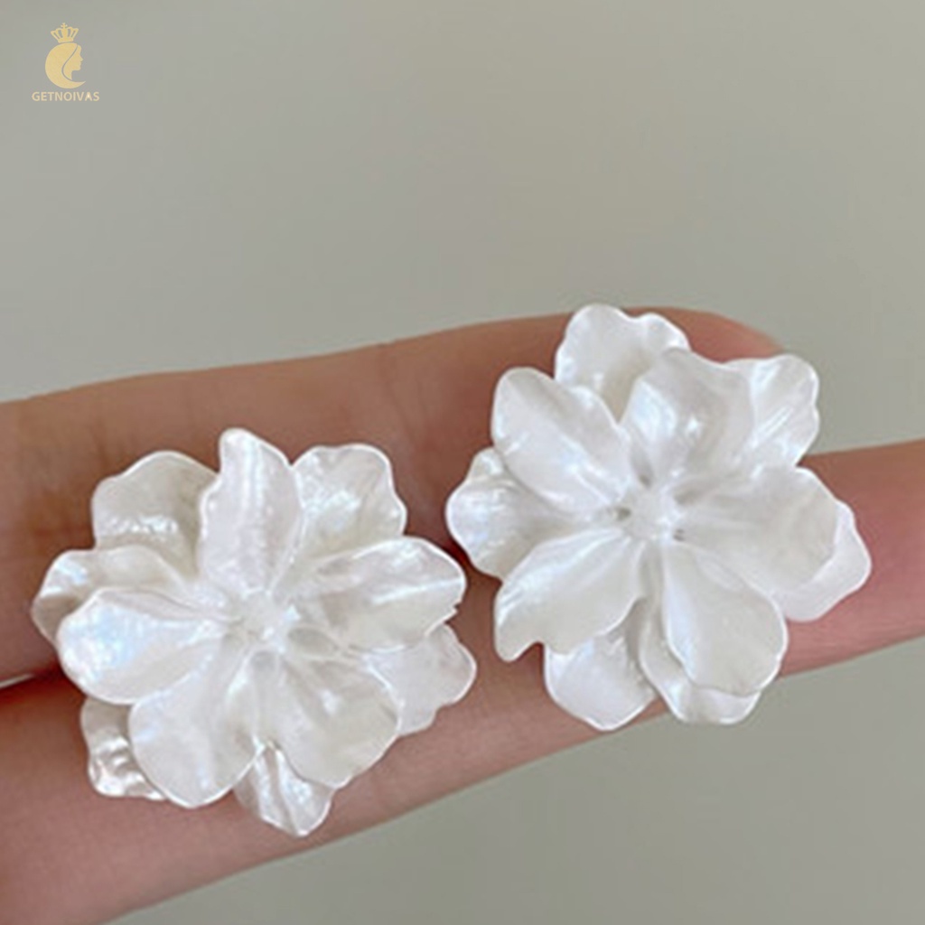 GETNOIVAS Bông Tai Xỏ Hình Hoa Không Gây Dị Ứng Thời Trang Cho Nữ