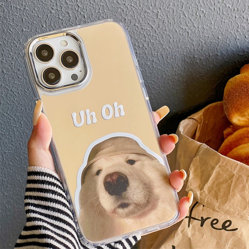 Ốp Điện Thoại Hình Chó Mèo Tráng Gương Cho iPhone 14 13 12 11 Pro Max XR IX