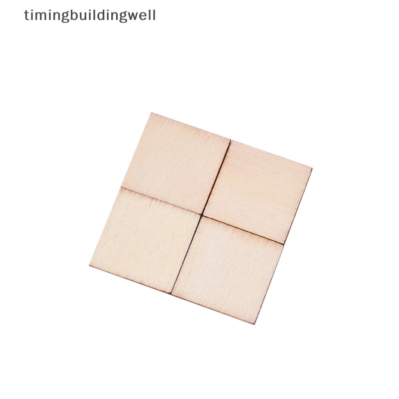Set 100 Miếng Gỗ Vuông Cắt Góc Tròn Dùng Làm Đồ Thủ Công DIY