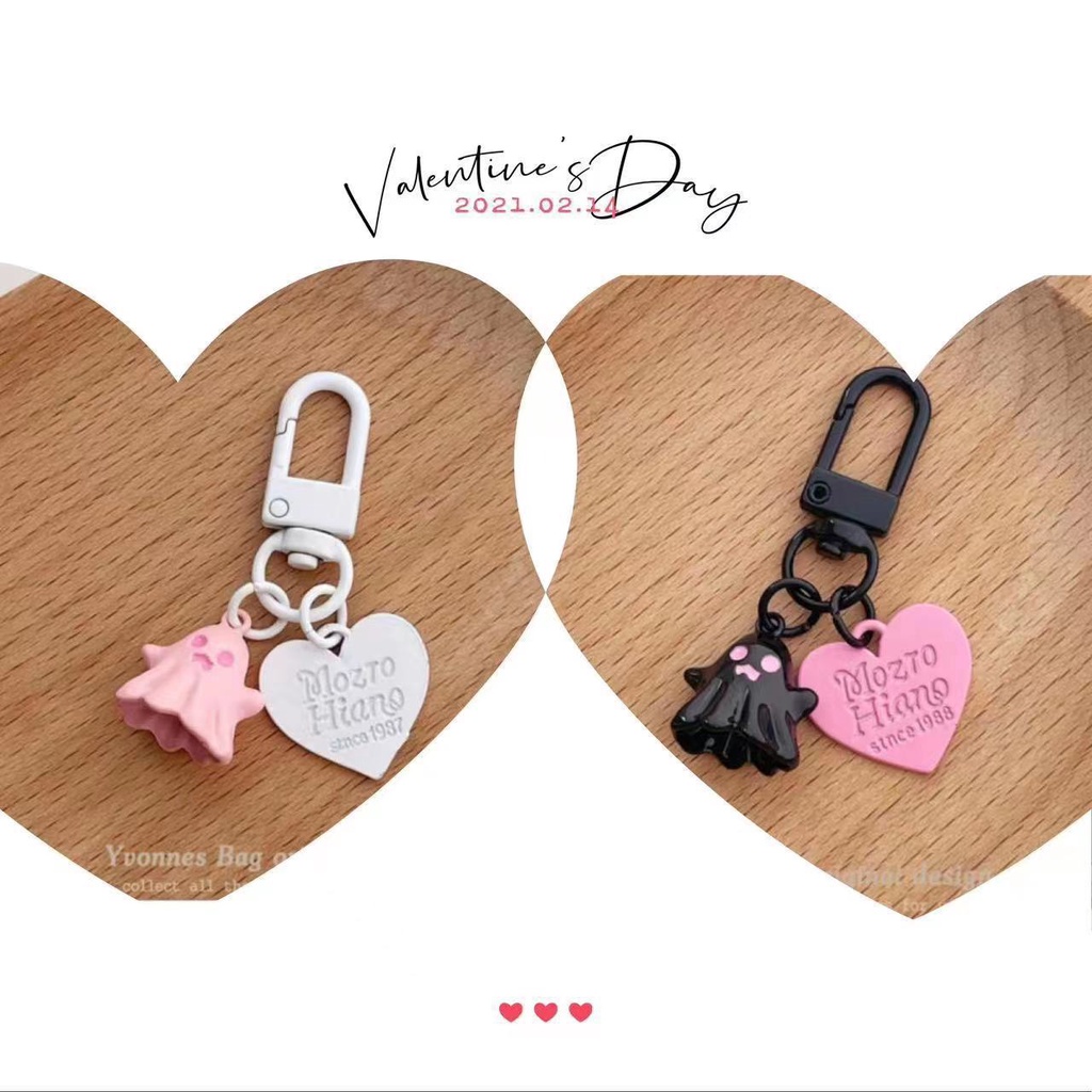 Màu Hồng Ma Tình Yêu Mặt Dây Chuyền Móc Khóa Túi Dễ Thương Trang Trí Quyến Rũ Halloween Phụ Kiện Trang Sức