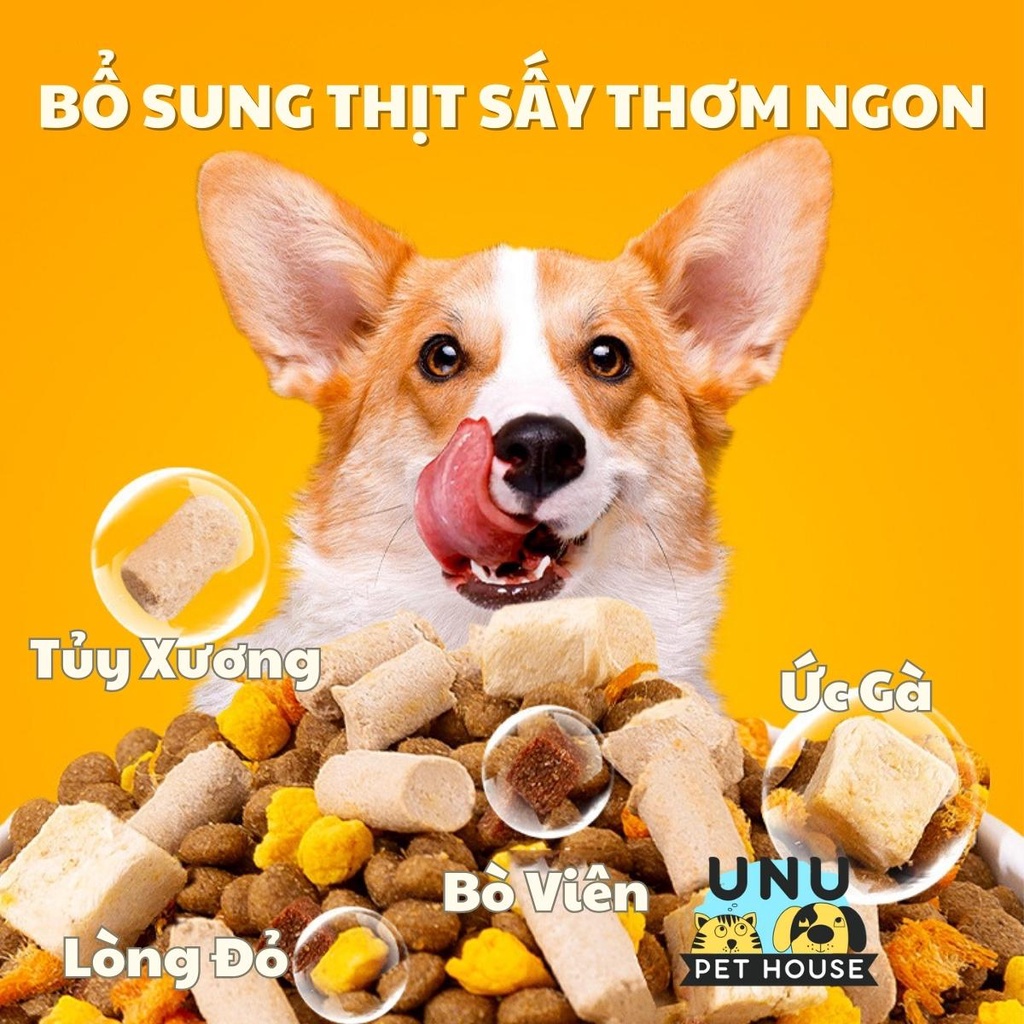 Hạt cho chó DONGPET mix cùng thịt sấy khô cao cấp chuyên dành cho chó kén ăn gói chiết dùng thử – UNU Pet House