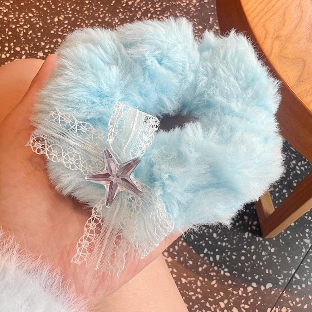 Dây Buộc Tóc Cao Su Co Giãn Bọc Vải Lông Màu Trơn Thời Trang Dành Cho Búp Bê Ket1