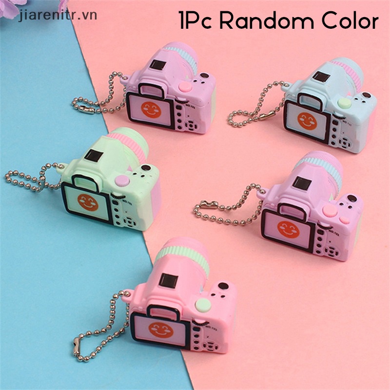 Ji 1pc máy ảnh hoạt hình móc chìa khóa xe hơi mặt dây chuyền máy ảnh cầm tay nhỏ nhà búp bê phụ kiện máy ảnh nhỏ kid gift vn