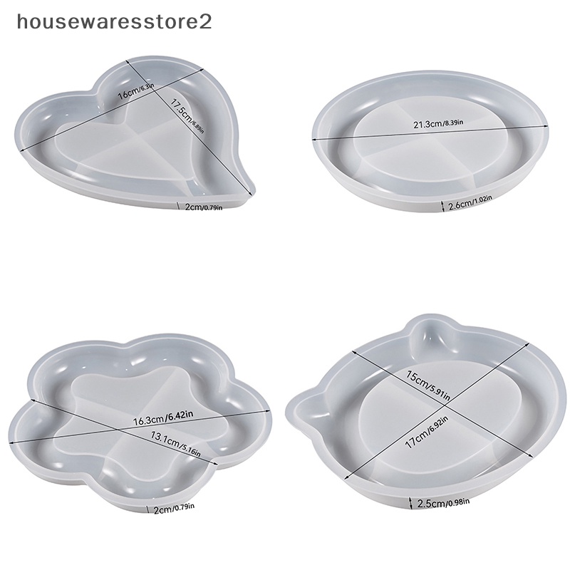 Khay đĩa thạch cao khuôn silicone tự làm trái tim mèo hình dạng hoa hộp lưu trữ đồ trang sức khuôn epoxy thủ công làm khuôn trang trí nội thất boutique