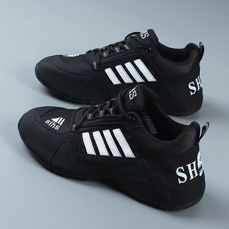 Huấn luyện viên vải thoáng khí chạy giày chạy bộ đôi phẳng giản dị