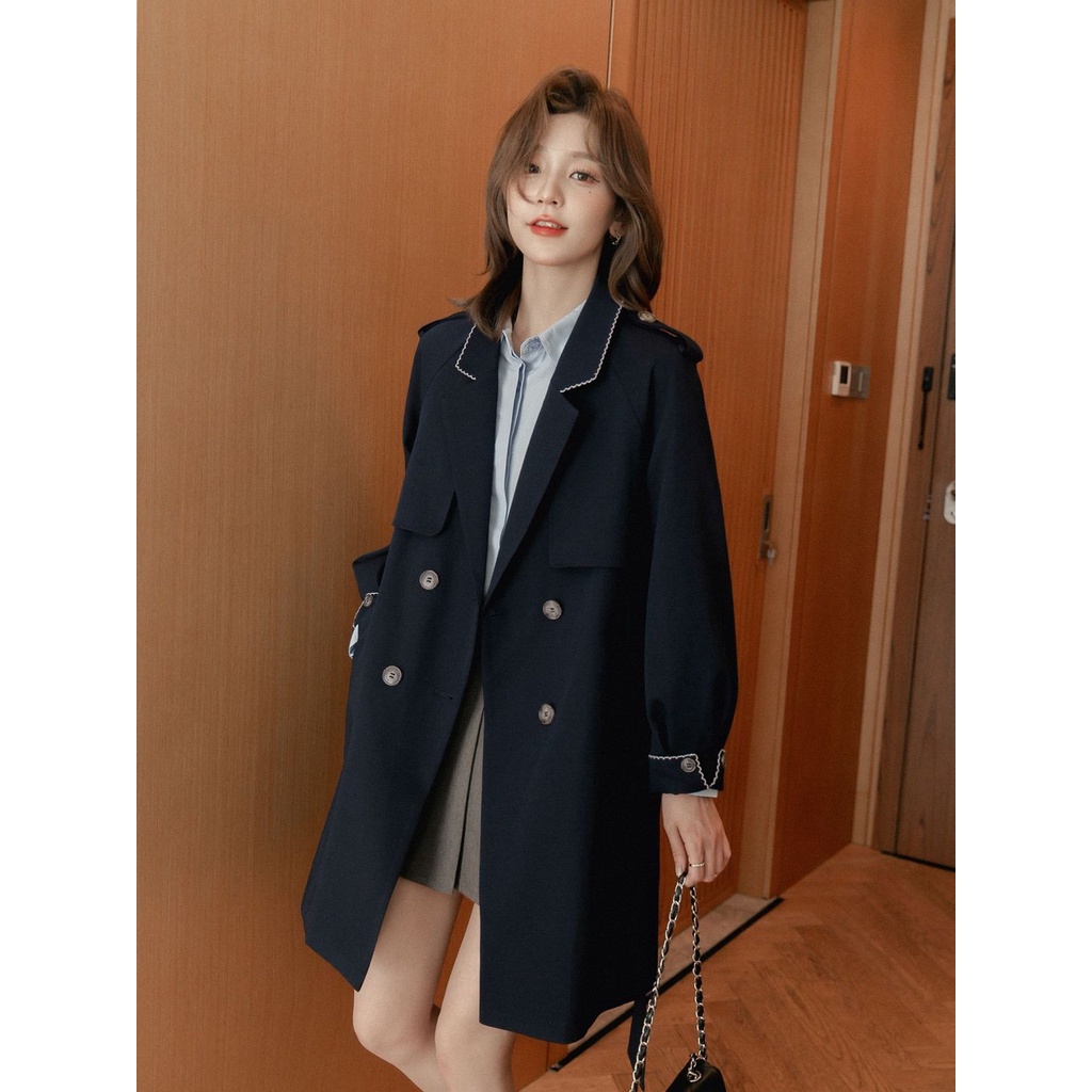 Áo Khoác Gió Tay Dài Phong Cách Phương Tây Thời Trang Xuân Thu Mới 2023