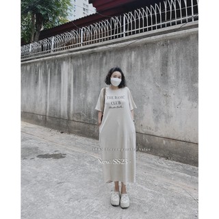 đầm suông ba.sic khoét sau lưng 