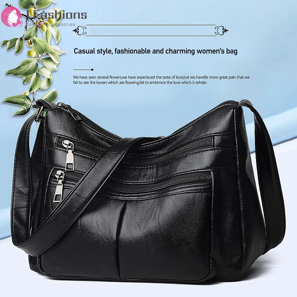 ❀ Zalo ❀ Túi đeo vai bằng da pu cổ điển thời trang phụ nữ dung tích lớn túi xách tote multi-pocket mother travel daily elegant messenger bag