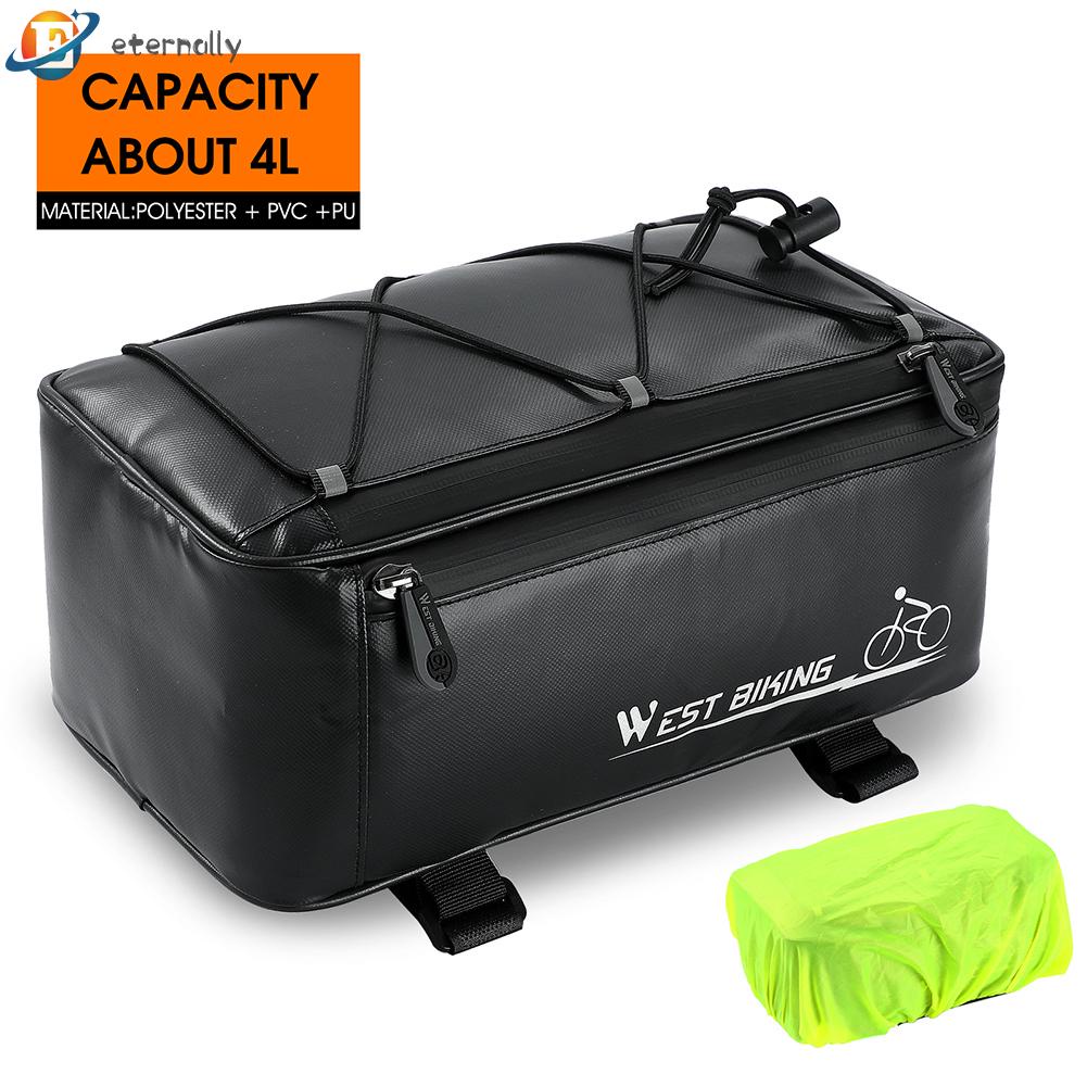 West biking 4l mtb bike back seat storage bag with rain cover saddle bag