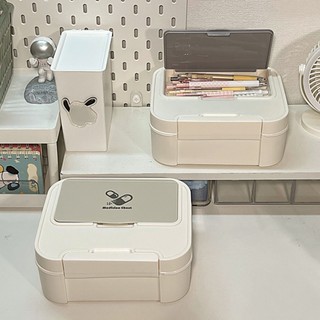 20 c| Durable sundries organizer space-saving storage holder box modern desktop storage with lid dustproof high-capacity organizer for home office space-saving solution