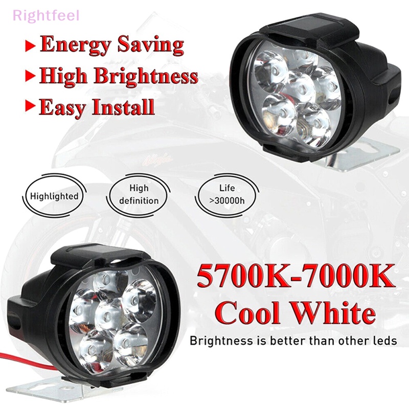 Rightfeel 1 bộ độ sáng cao mới 6 led đèn pha xe máy đèn pha phụ trợ đèn sương mù công tắc điều khiển đèn pha xe máy mới