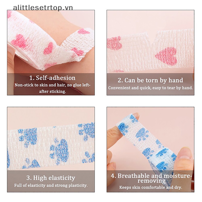 Alittlesetrtop 2m / 4m nail finger protection cute flex anti uv non-woven manicure tool breathable wrap self-adhesive tape sports supply.