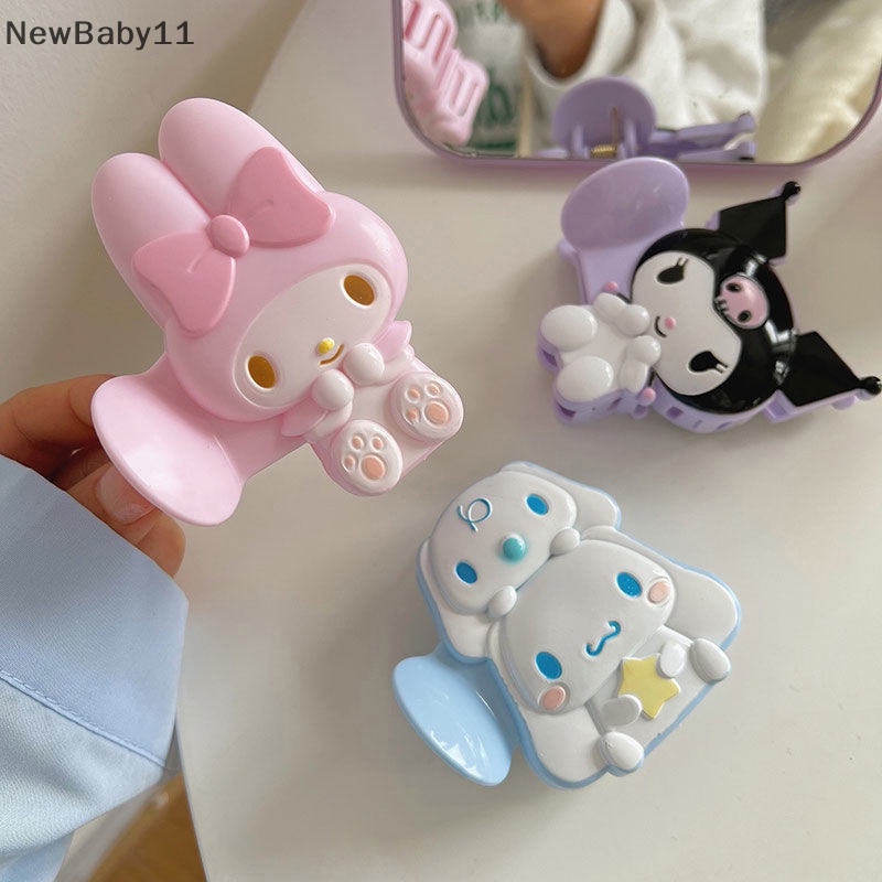 Newbaby kawaii sanrio kuromi my melody cinnamoroll dog kẹp tóc phía sau đầu cá mập kẹp phim hoạt hình phụ kiện tóc dễ thương cho bé gái mũ nón.