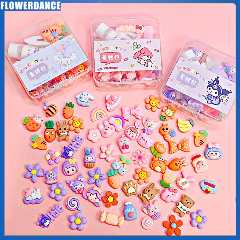 Keo Kem Bộ Kẹp Tóc Tự Làm Tay Bọc Chất Liệu Nhựa Bộ Phụ Kiện Trẻ Em Và Bé Gái Dễ Thương Kẹp Tóc Tùy Chỉnh Đồ Chơi Sáng Tạo Hoa Quà Tặng Sinh Nhật